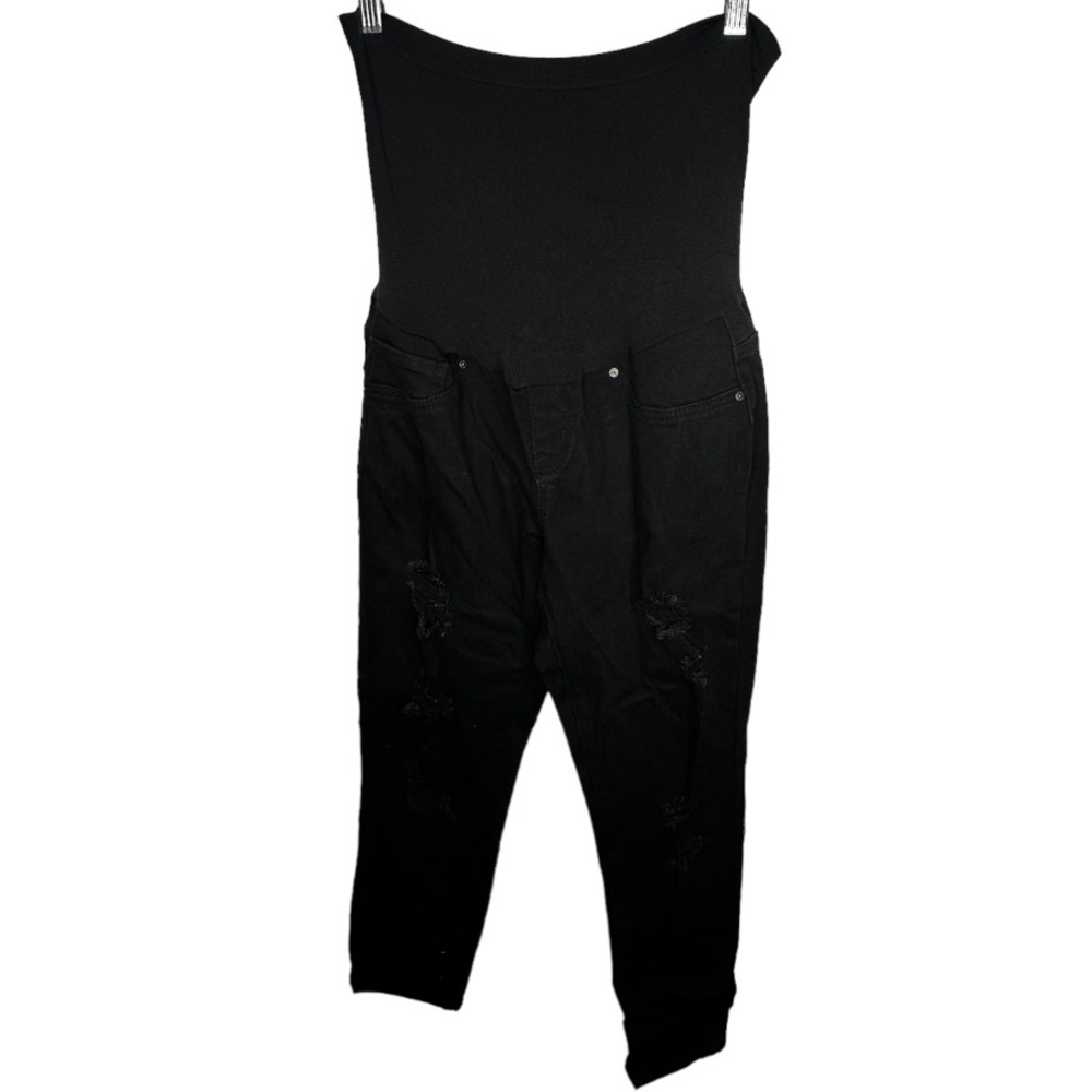 Sandpiper Black Destroyed‎ Maternity Jeans